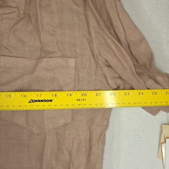 Vintage Jordan Shirt Mens Size XL Linen Beige Summer Button Up Short Sleeve NWT - Picture 5 of 14